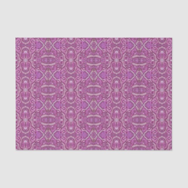 Papel De Seda Apple Stripe Bohemian Árabesque Púrpura (Frente )
