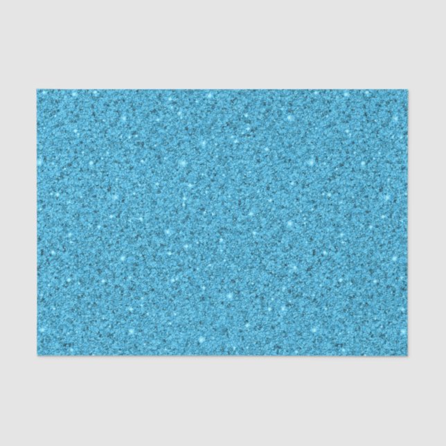 Papel De Seda Aqua Blue Glittery Crushed Sea Glass  (Frente )