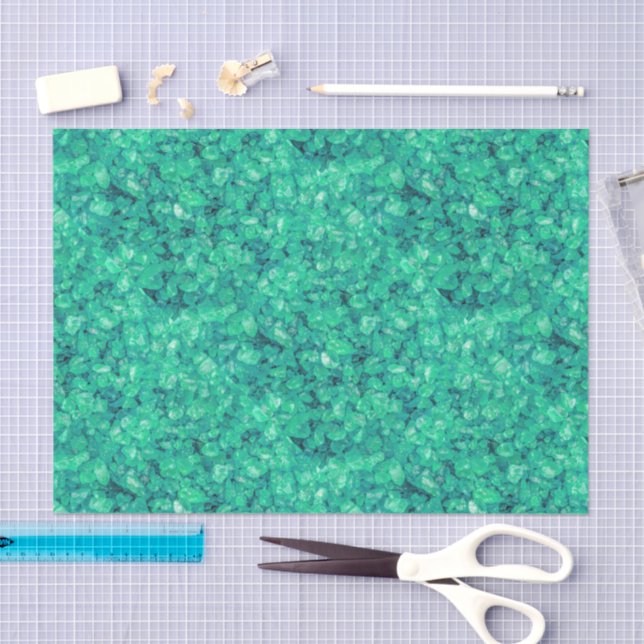 Papel De Seda Aqua Blue Green Crushed Sea Glass Decoupage (Arte )