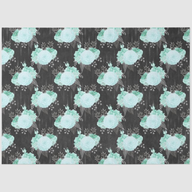 Papel De Seda Aqua e Silver Series Design 15 (Frente )