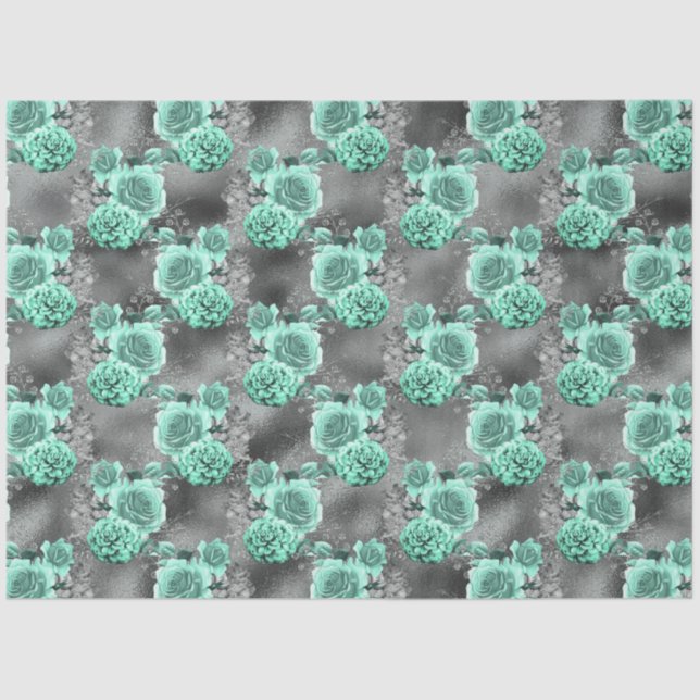 Papel De Seda Aqua e Silver Series Design 4 (Frente )