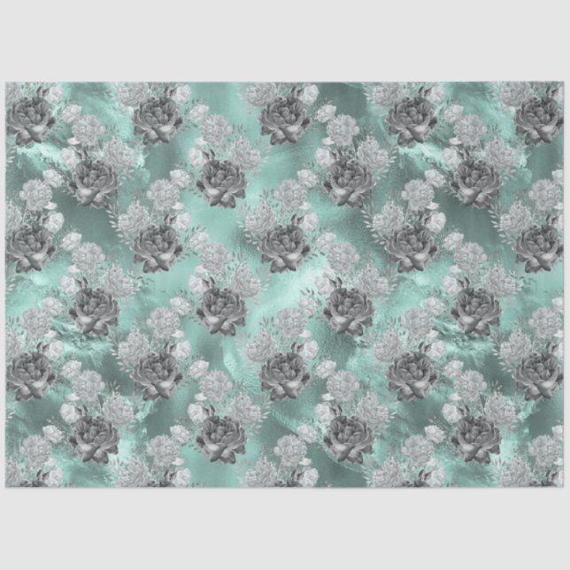 Papel De Seda Aqua e Silver Series Design 5 (Frente )