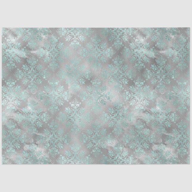 Papel De Seda Aqua e Silver Series Design 9 (Frente )