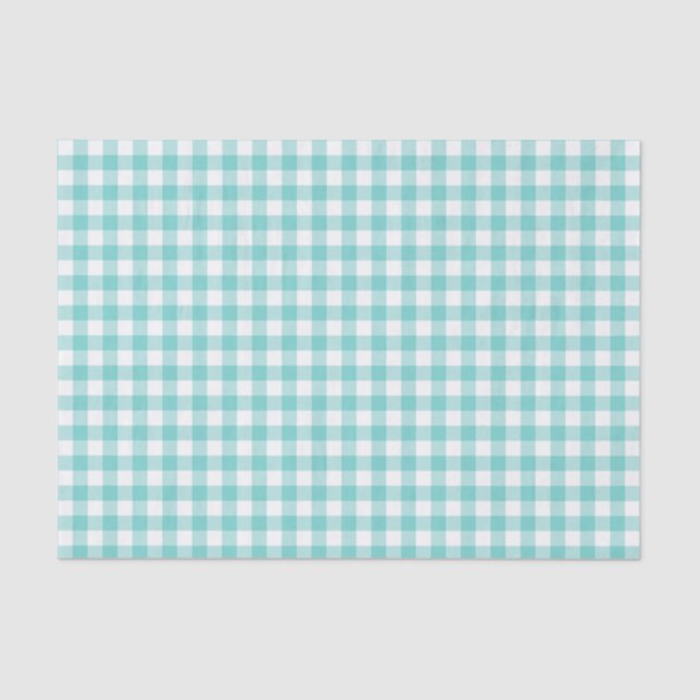 Papel De Seda Aqua Gingham (Frente )