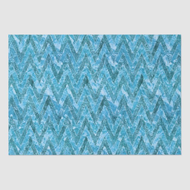 Papel De Seda Aqua Marbled Chevron (Frente )