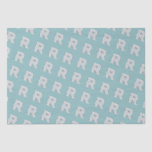 Papel De Seda Aqua Mint Silver - Letra R