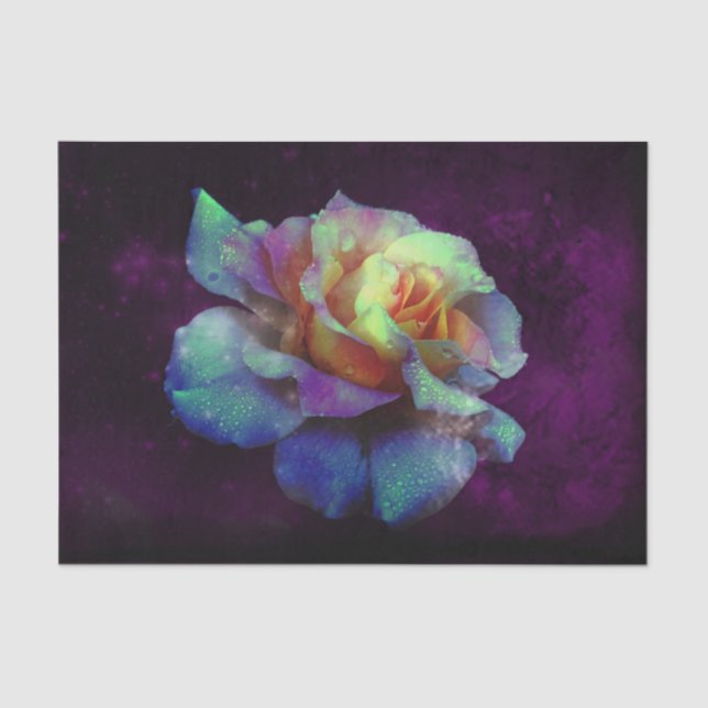 Papel De Seda Aqua N Amarelo Rose w/Violet (Frente )
