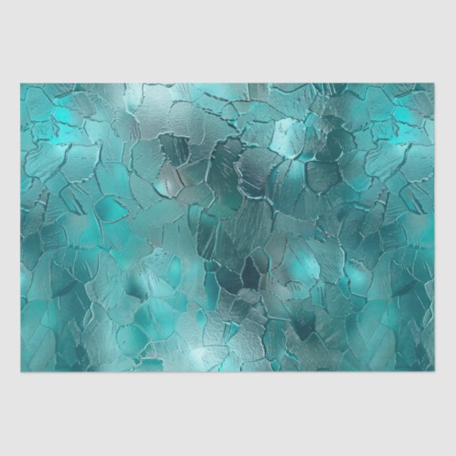 Papel De Seda Aqua Teal Turquoise Glam (Frente )