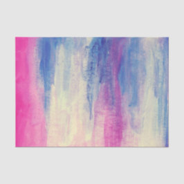 Papel De Seda Aquarela Abstrata Rosa Azul Branco