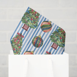 Papel De Seda Aquarela Árvore Clássica e Enfeites Natal