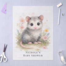 Aquarela Bebê Gambá Chá de Bebê