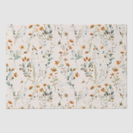Papel De Seda Aquarela boho de flores silvestres