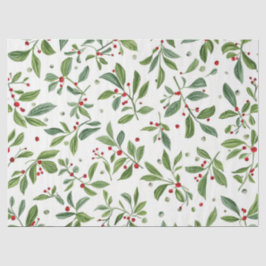 Papel De Seda Aquarela Branco de Fruta Vermelha do Visco Alegre