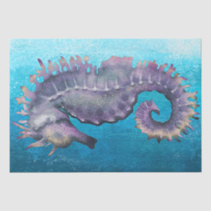 Papel De Seda Aquarela de Cavalo do Mar