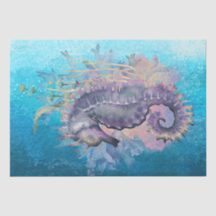 Papel De Seda Aquarela de Cavalo do Mar