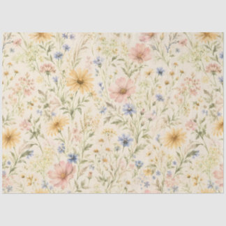 Papel De Seda Aquarela de Flor Silvestre de Casa Pastel