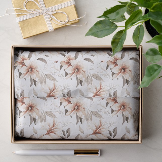 Papel De Seda Aquarela de Flor Silvestre Rosa (Presente)