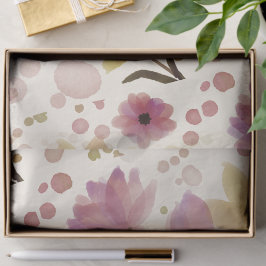 Papel De Seda Aquarela de Flor Silvestre Rosa