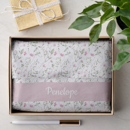 Papel De Seda Aquarela de Flor Silvestre Rosa
