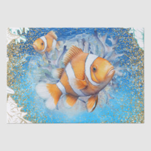 Papel De Seda Aquarela De Peixe De Palha