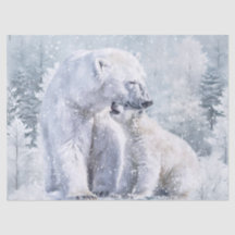 Aquarela de Urso Polar e Filhote