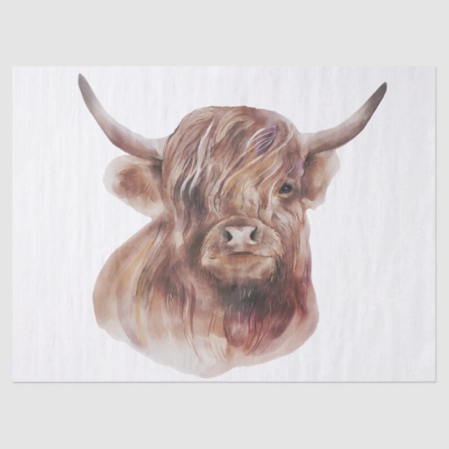 Papel De Seda Aquarela de Vaca Highland (Frente )