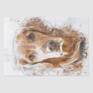 Papel De Seda Aquarela do cão do ouro