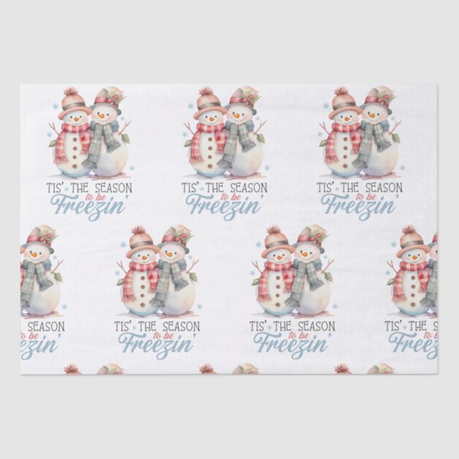 Papel De Seda Aquarela é a estação para congelar (Frente )