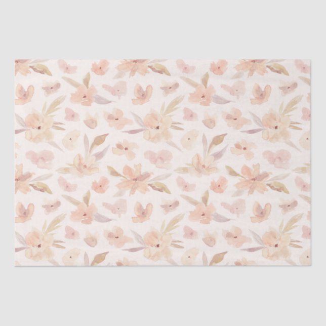 Papel De Seda Aquarela Elegante Suave Floral   (Frente )
