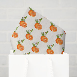 Papel De Seda Aquarela em estilo retrô Laranja sobre ecru 