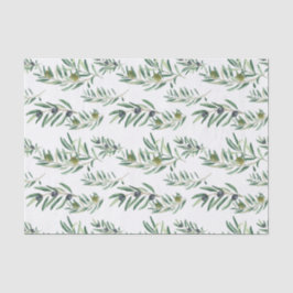 Papel De Seda Aquarela Estilo Country Francês Padrão Verde Oliva