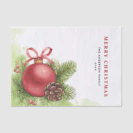 Papel De Seda Aquarela Festivo Red Ball Ornament Natal