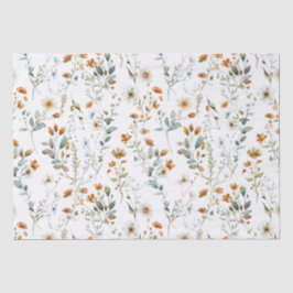 Papel De Seda Aquarela flor selvagem boho