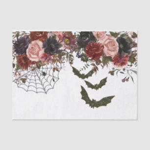 Papel De Seda Aquarela Floral de Outono de Halloween