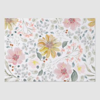 Papel De Seda Aquarela floral de primavera 