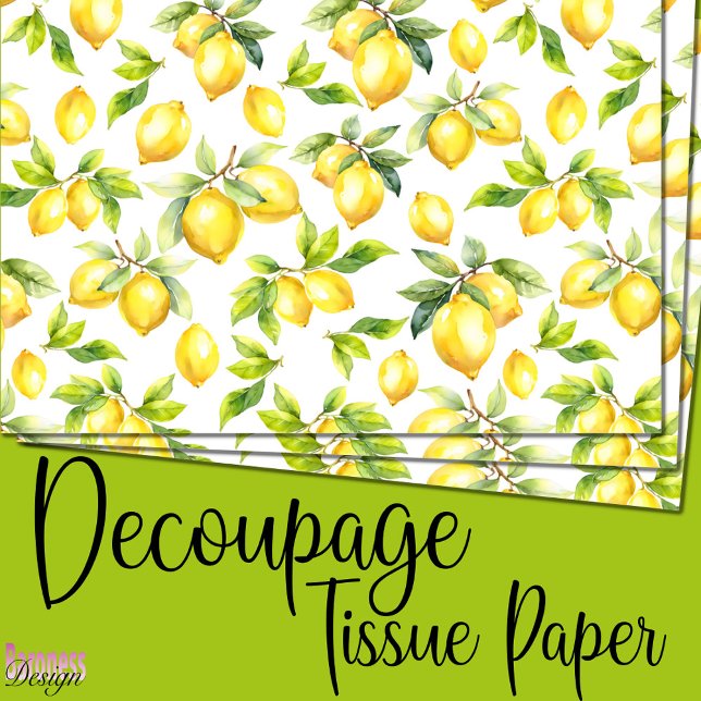Papel De Seda Aquarela fresca limões amarelos folhas verdes (Criador carregado)