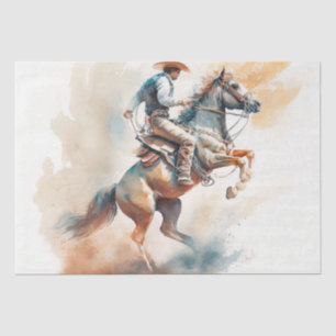 Papel De Seda Aquarela Ocidental Empoeirada “Touro Indomável”  