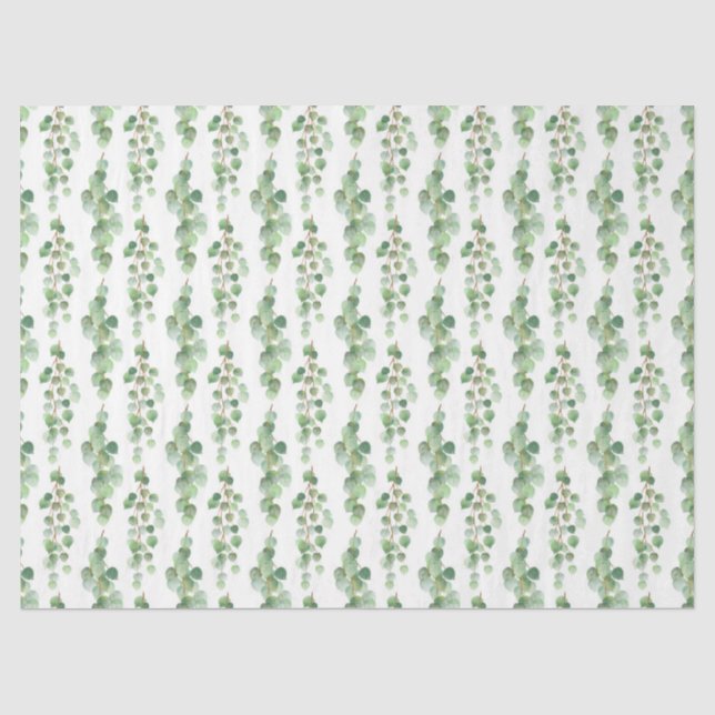 Papel De Seda Aquarela Série Eucalipto Design 5 (Frente )