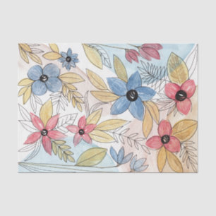 Papel De Seda Aquarela Terrestre Colorida Folha Arte