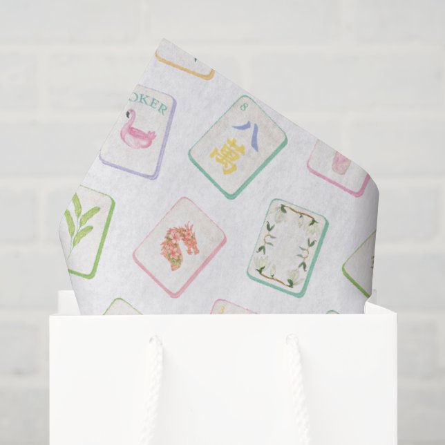 Papel De Seda Aquarela Verão do Sul Mahjong (Sacola de presentes)