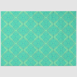 Papel De Seda Árabe Suave - Padrão Geométrico do Seafoam