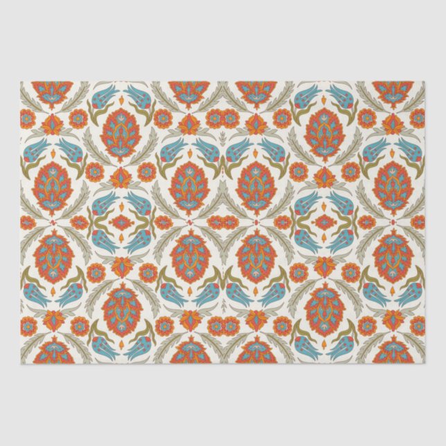 Papel De Seda Arabic Boho Elegant Floral Marroquino (Frente )