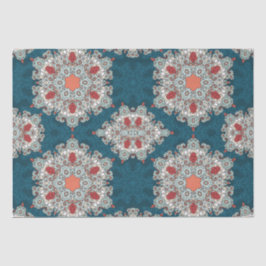 Papel De Seda Arábico Boho Elegante Geométrico Retro Teal marroq