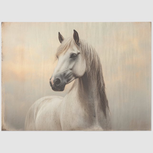 Papel De Seda Arábico com pintura de cavalos desapontada (Frente )