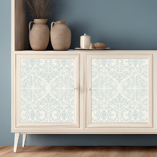 Papel De Seda Arábico Vinhas Florais Blue Ivory LG Decoupage