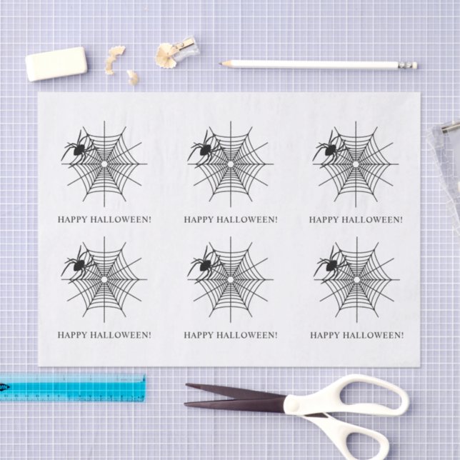 Papel De Seda Aranhas E Aranha Simples Feliz Halloween (Arte )