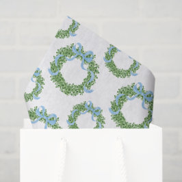 Papel De Seda Arco Azul Boxwood Wreath