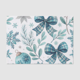 PAPEL DE SEDA ARCO DE NATAL AZUL E BRANCO