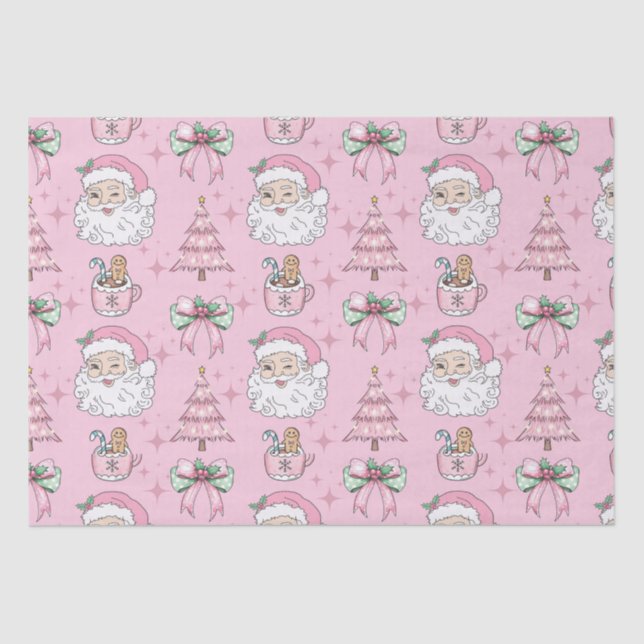 Papel De Seda Arco de Natal do Pai Rosa Quente (Frente )