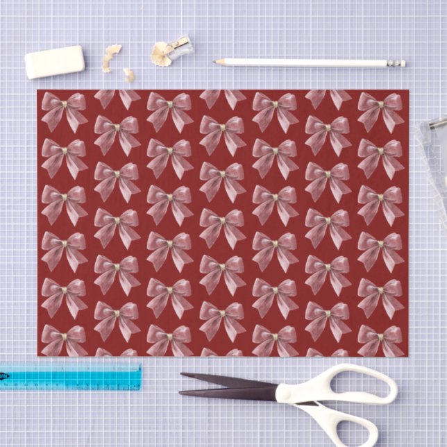 Papel De Seda Arco de Natal Vermelho Dourado (Arte )